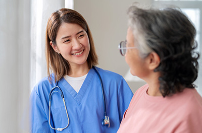 Doctor speaking with patient