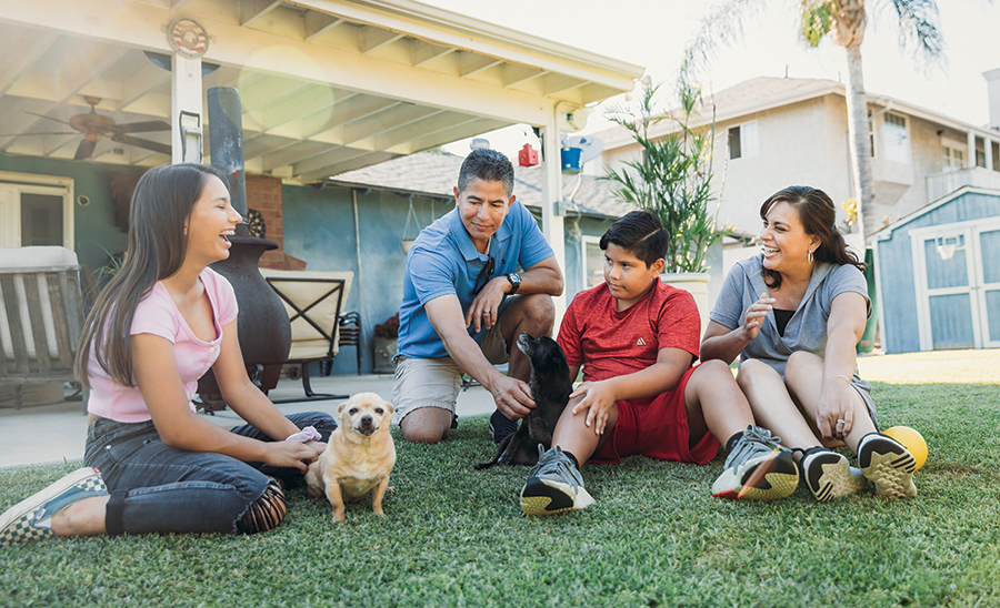 Minerva Quezada with her family.