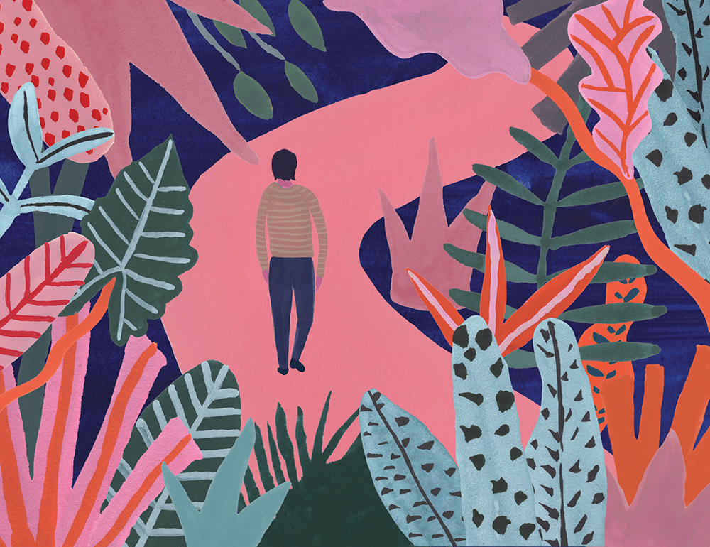 Illustration of a person walking.