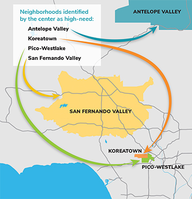 Map of the San Fernando Valley.